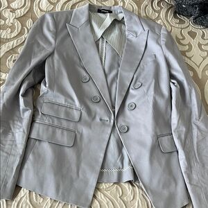 Express Gray Blazer Classic Suit Jacket